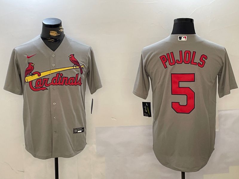 Men St.Louis Cardinals #5 Pujols Grey Game 2024 Nike MLB Jersey style 1->new orleans saints->NFL Jersey